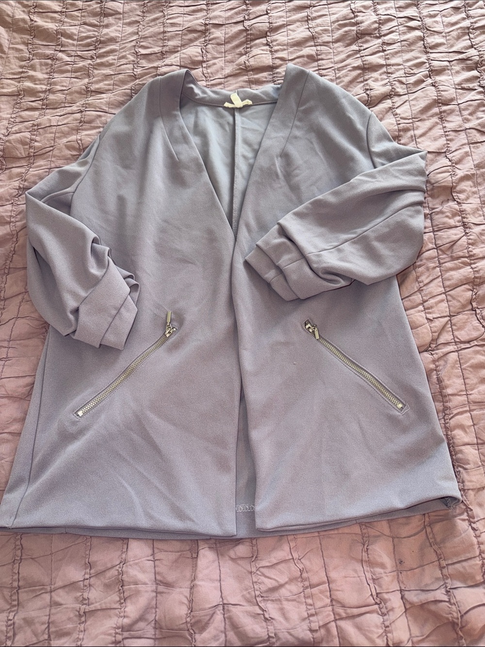 Maurices Lavender Open-Front Blazer with Zipper Pockets